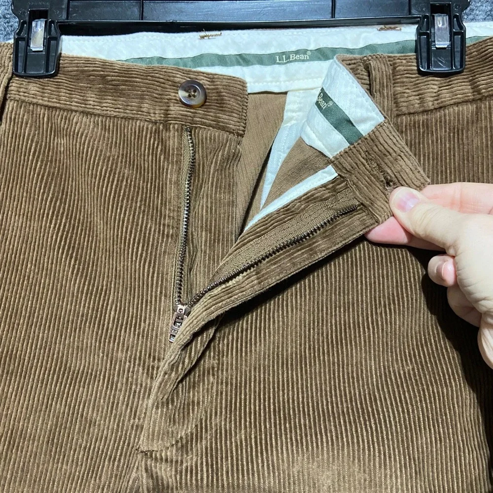 L.L. Bean Mens Classic Fit Corduroy Pants Brown‎ 40x29 Stretch 502835 Straight